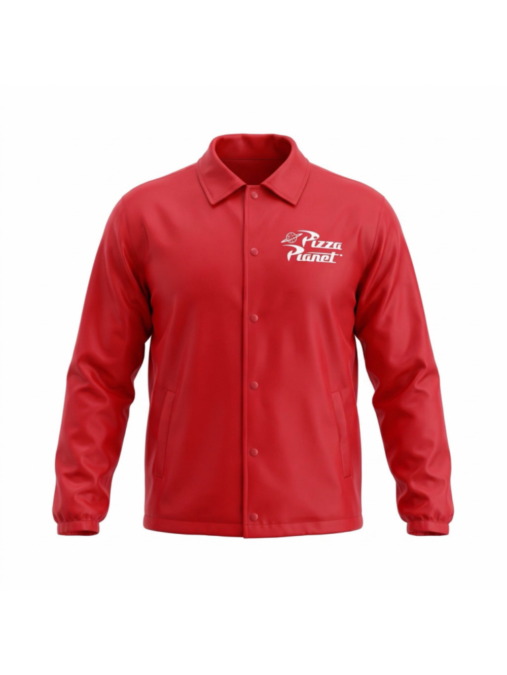 Disney Pixar Toy Story Pizza Planet Coaches Jacket Red Windbreaker Mens Small
